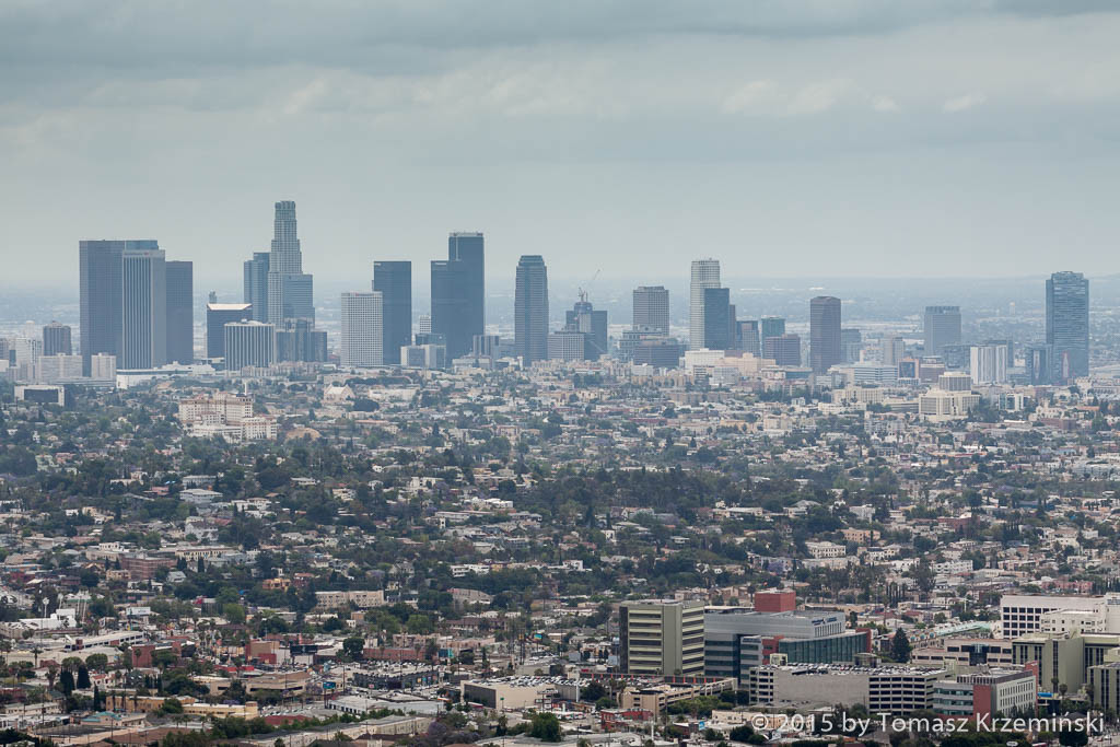 Widok na centrum Los Angeles CA